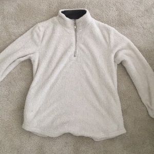Fuzzy off white quarter zip